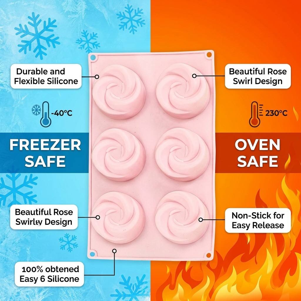 Food Grade 6-Cavity Rose Flowe - огляд і ціна Soap Mold Silicone Loaf